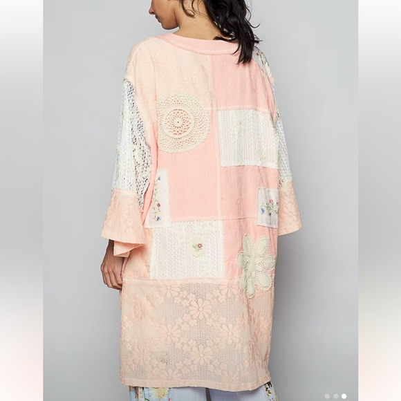 POL S Floral Lace Patchwork Kimono - Picture 2 of 9